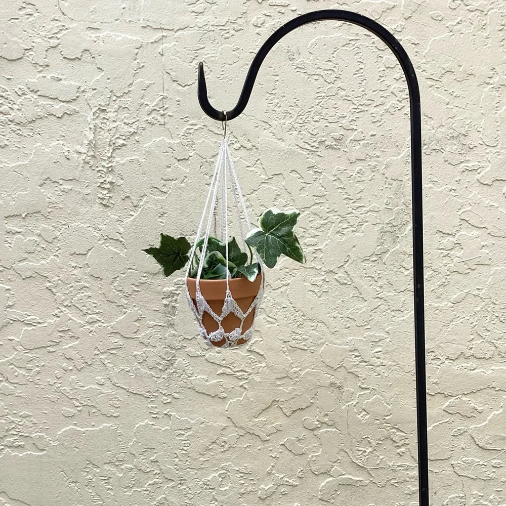 Plant Hanger Mini Hand Crafted White Terrarium Necessity Boho Dorm Botanical - Picture 2 of 15
